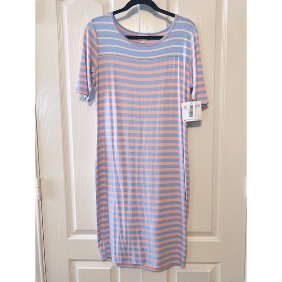 LuLaRoe woman’s striped dress Julia Size Medium - Picture 1 of 11